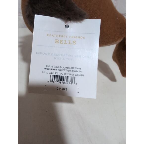 Target Wondershop 2022 Featherly Friends BELLS Christmas Reindeer Fabric Bird - Picture 7 of 8
